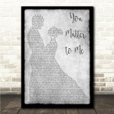 Drew Gehling & Jessie Mueller You Matter To Me Grey Man Lady Dancing Song Lyric Wall Art Canvas Framed Print