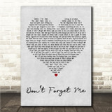 Dermot Kennedy Dont Forget Me Grey Heart Song Lyric Wall Art Canvas Framed Print