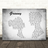 Dave Matthews Granny Man Lady Couple Grey Song Lyric Wall Art Canvas Framed Print