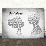 David Gray Sail Away Man Lady Couple Grey Song Lyric Wall Art Canvas Framed Print