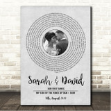 Dan + Shay My Side Of The Fence Grey Vinyl Record Wedding First Dance Photo Song Lyric Wall Art Canvas Framed Print