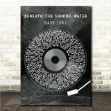 Dare (UK) Beneath the Shining Water Grunge Grey Vinyl Record Song Lyric Wall Art Canvas Framed Print