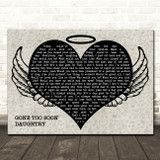 Daughtry Gone Too Soon Heart Angel Wings Halo Memorial Song Lyric Wall Art Canvas Framed Print