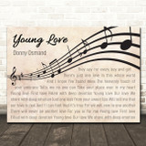 Donny Osmand Young Love Landscape Wavy Music Notes Song Lyric Wall Art Canvas Framed Print