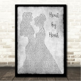 Demi Lovato Heart by Heart Lesbian Couple Two Ladies Dancing Grey Song Lyric Wall Art Canvas Framed Print