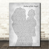 Donna Taggart Jealous of the Angels Mother & Baby Grey Song Lyric Wall Art Canvas Framed Print