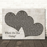 Dave Matthews Band Where Are You Going Landscape Music Script Two Hearts Song Lyric Wall Art Canvas Framed Print
