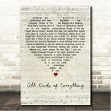 Dana (IRL) All Kinds of Everything Script Heart Song Lyric Wall Art Canvas Framed Print