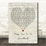 Def Leppard Miss You In A Heartbeat Script Heart Song Lyric Wall Art Canvas Framed Print