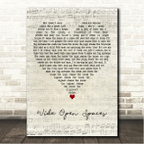 Dixie Chicks Wide Open Spaces Script Heart Song Lyric Wall Art Canvas Framed Print