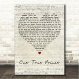 Don Broco One True Prince Script Heart Song Lyric Wall Art Canvas Framed Print