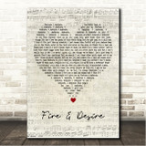 Drake Fire & Desire Script Heart Song Lyric Wall Art Canvas Framed Print