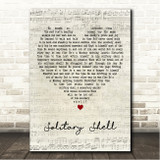 Dream Theater Solitary Shell Script Heart Song Lyric Wall Art Canvas Framed Print