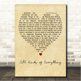 Dana (IRL) All Kinds of Everything Vintage Heart Song Lyric Wall Art Canvas Framed Print