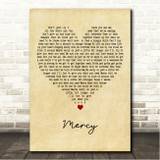 Dave Matthews Band Mercy Vintage Heart Song Lyric Wall Art Canvas Framed Print