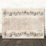 Dan Fogelberg Longer Vintage Music Notes Script Song Lyric Wall Art Canvas Framed Print