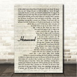 Dermot Kennedy Homeward Vintage Script Song Lyric Wall Art Canvas Framed Print