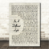 Doug Stone In A Different Light Vintage Script Song Lyric Wall Art Canvas Framed Print