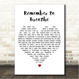 Dashboard Confessional Remember to Breathe White Heart Song Lyric Wall Art Canvas Framed Print
