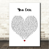 David Archuleta You Can White Heart Song Lyric Wall Art Canvas Framed Print