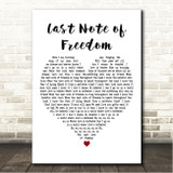 David Coverdale Last Note of Freedom White Heart Song Lyric Wall Art Canvas Framed Print