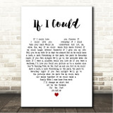 David Essex If I Could White Heart Song Lyric Wall Art Canvas Framed Print