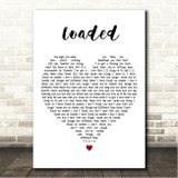 Deacon Blue Loaded White Heart Song Lyric Wall Art Canvas Framed Print