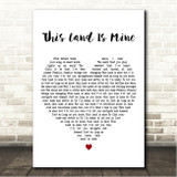 Dido This Land Is Mine White Heart Song Lyric Wall Art Canvas Framed Print