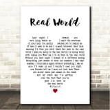 D-side Real World White Heart Song Lyric Wall Art Canvas Framed Print
