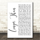 Dan Fogelberg Longer Than White Script Song Lyric Wall Art Canvas Framed Print