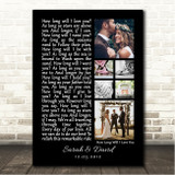 Ellie Goulding How Long Will I Love You 3 or 6 Square Wedding Photos Black Side Script Song Lyric Wall Art Canvas Framed Print