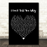 Eagles I Cant Tell You Why Black Heart Song Lyric Wall Art Canvas Framed Print