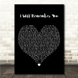 Ed Sheeran I Will Remember You Black Heart Song Lyric Wall Art Canvas Framed Print