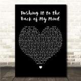 Edwyn Collins Pushing It to the Back of My Mind Black Heart Song Lyric Wall Art Canvas Framed Print