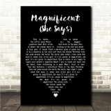 Elbow Magnificent (She Says) Black Heart Song Lyric Wall Art Canvas Framed Print