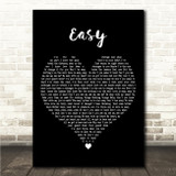 Ella Mai Easy Black Heart Song Lyric Wall Art Canvas Framed Print