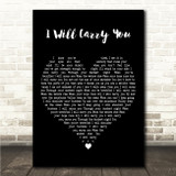 Ellie Holcomb I Will Carry You Black Heart Song Lyric Wall Art Canvas Framed Print