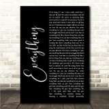 Ella Mai feat. John Legend Everything Black Script Song Lyric Wall Art Canvas Framed Print