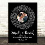 Elvis Presley Can't Help Falling In Love Black Vinyl Record Wedding First Dance Photo Song Lyric Wall Art Canvas Framed Print