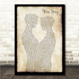 Elton John Your Song Gay Couple Two Men Dancing Song Lyric Wall Art Canvas Framed Print