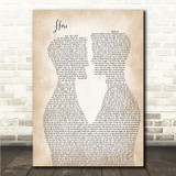 Enrique Iglesias Hero Two Men Gay Couple Wedding Song Lyric Wall Art Canvas Framed Print