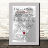 Elvis Presley Can't Help Falling In Love Grey Border Wedding Photo First Dance Song Lyric Wall Art Canvas Framed Print