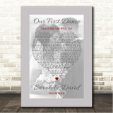 Eric Benet Spend My Life With You Grey Border Wedding Photo First Dance Song Lyric Wall Art Canvas Framed Print