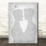 Enrique Iglesias Hero Two Men Gay Couple Wedding Grey Song Lyric Wall Art Canvas Framed Print