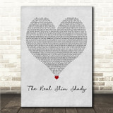 Eminem The Real Slim Shady Grey Heart Song Lyric Wall Art Canvas Framed Print