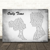 Enya Only Time Man Lady Couple Grey Song Lyric Wall Art Canvas Framed Print