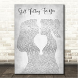 Ellie Goulding Still Falling For You Lesbian Women Gay Brides Couple Wedding Grey Song Lyric Wall Art Canvas Framed Print