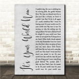 Eagles It's Your World Now Grey Rustic Script Song Lyric Wall Art Canvas Framed Print