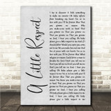 Erasure A Little Respect Grey Rustic Script Song Lyric Wall Art Canvas Framed Print