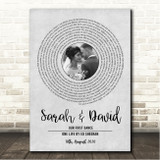 Ed Sheeran One Life Grey Vinyl Record Wedding First Dance Photo Song Lyric Wall Art Canvas Framed Print